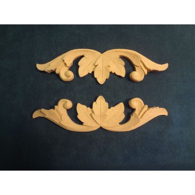 Classic Decorative Accents / Appliques - Mirrored Pair of leaf emblems   222635733719